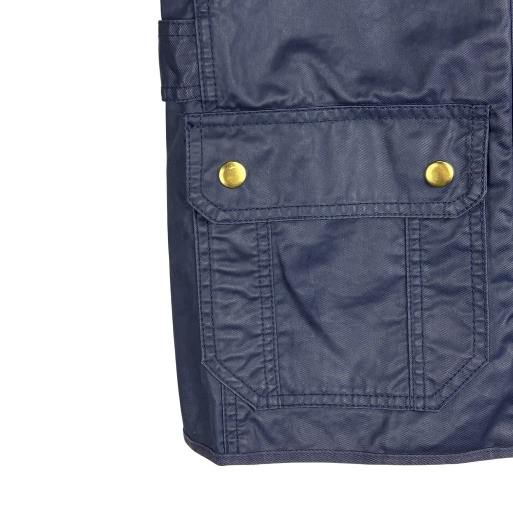 J. CREW 19034 BLUE DOWNTOWN FIELD WAXED 100% COTTON PLACKET UTILITY JACKET - Picture 13 of 16